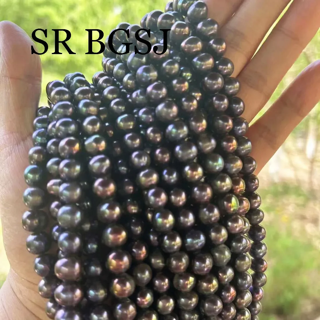 Бусины из пресноводного жемчуга почти круглые натуральные бусины A + черного