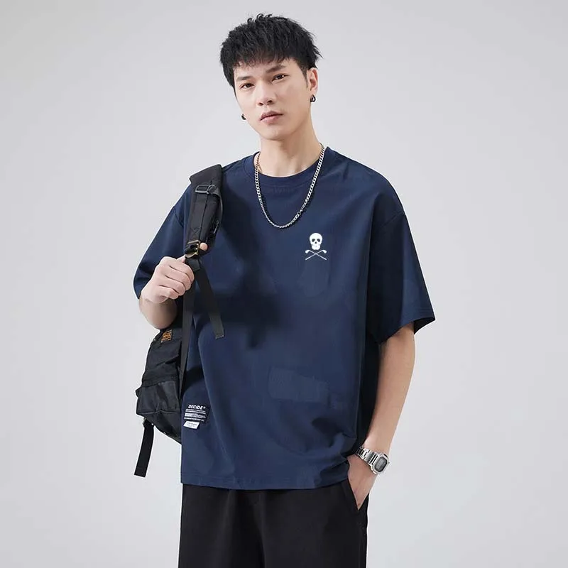 Men Wear T Shirt Short Sleeved T-shirt For Men's Loose Print Casual Personality Niche Round Neck Summer