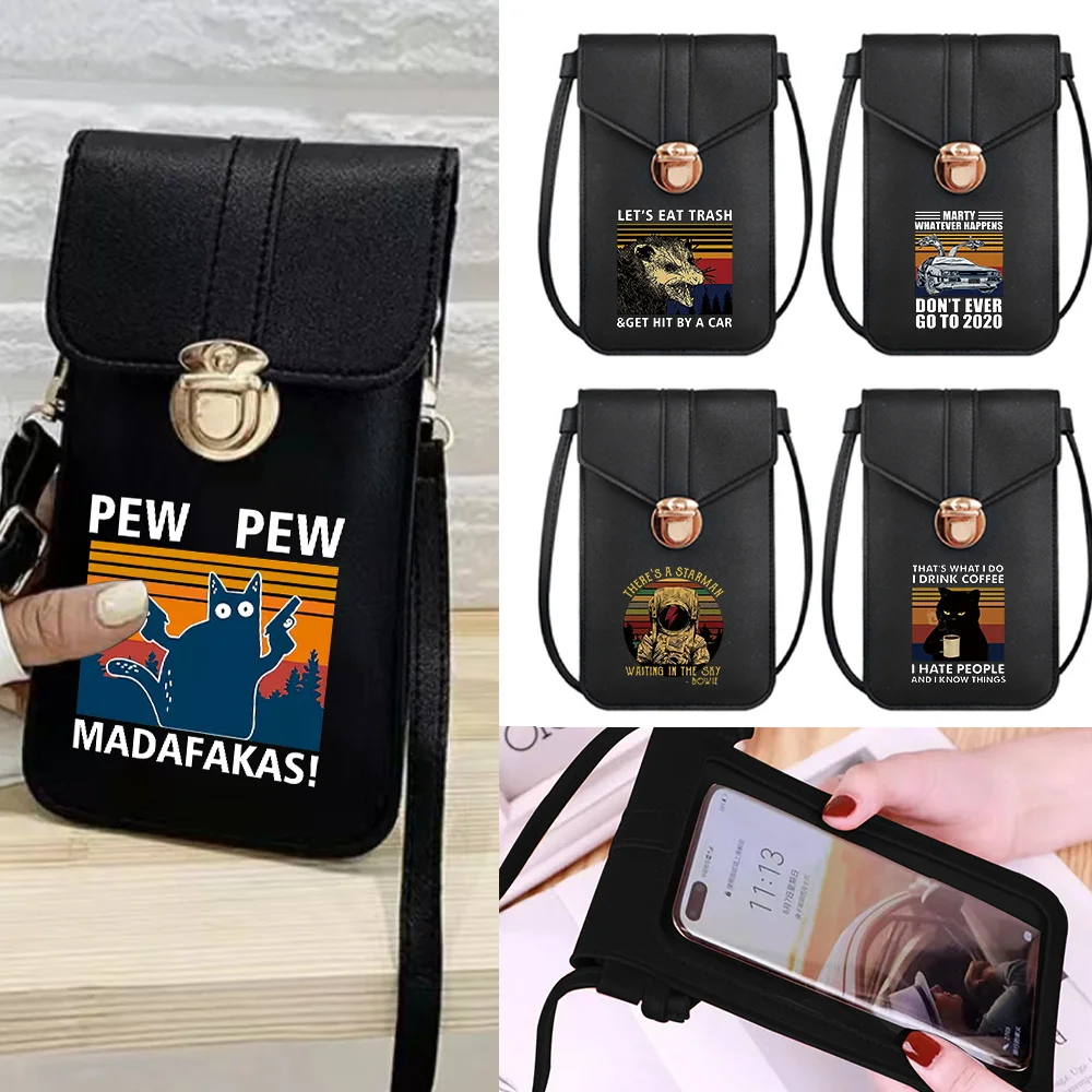 Universal Phone Bag Crossbody for IPhone 14 13 12 11 Pro Huawei Xiaomi Samsung Phone Case Clutch Shoulder Bags Pew Pattern