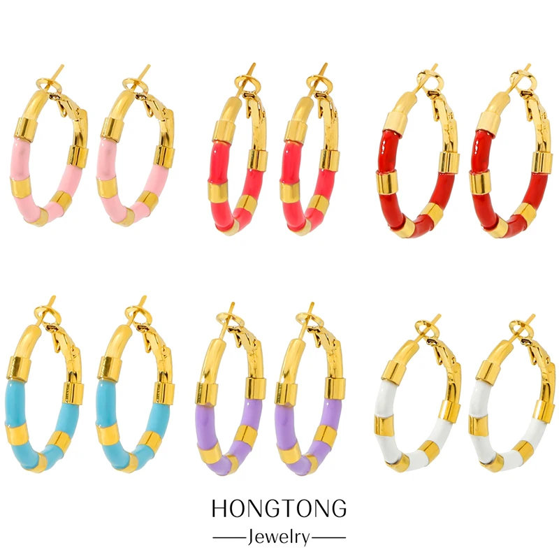 Модные женские висячие серьги HIYEE брендовые ювелирные изделия в бамбуковом стиле