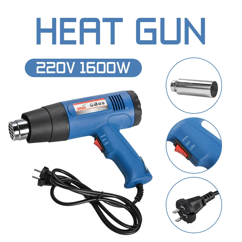 

220V 1600W Electronic Heat Gun Hot Air Gun Wine Cap Sealing Machine Shrink Cap Gun Air Blower Rework Repair