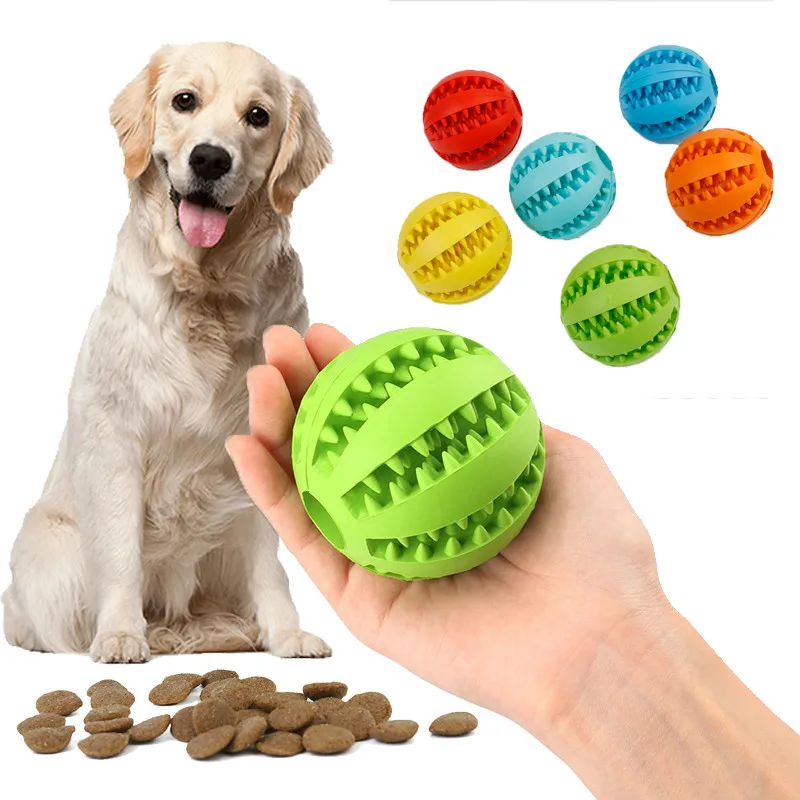 

5/6/7cm Rubber Dog Toys Chew Interactive Balls Cleaning Tooth Elasticity Snack Food Ball Pet Toy for Small Medium Large Big Dogs