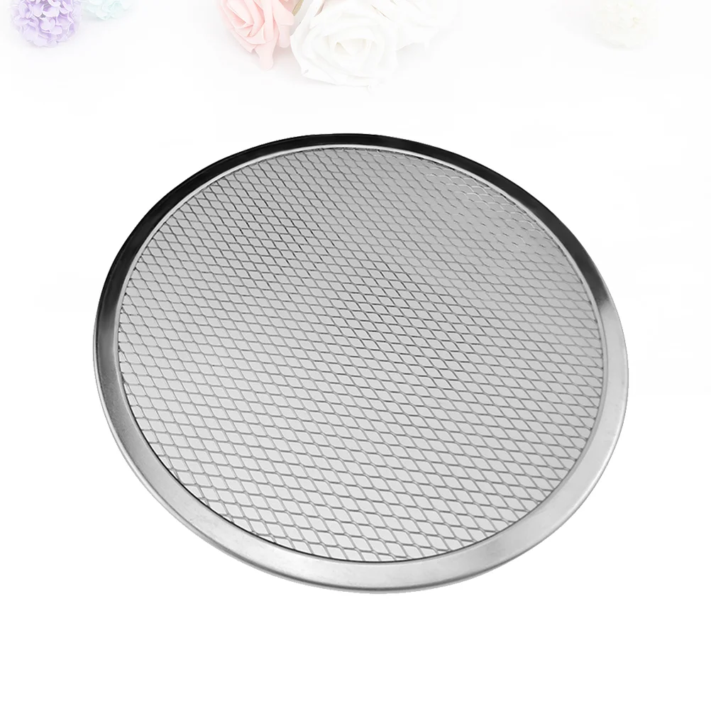 

2 Pizza Pan Net Pizza Pan Net Thick Aluminum Pizza Pan Thicken Pizza Net for Home Shop (Silver, 11 Inches)