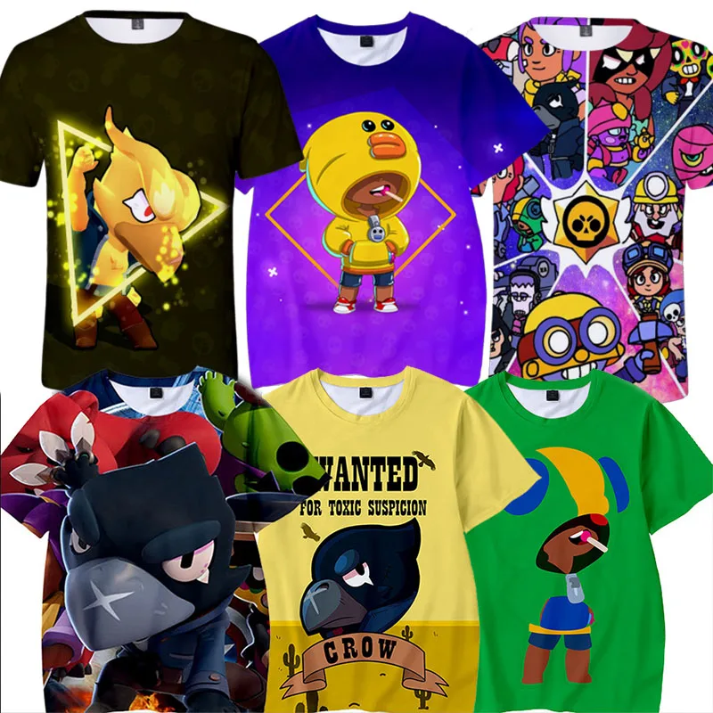 

Child T Shirts ALL Character Poco and Star, Shoot Game 3D T-shirt Babys Clothing Cute Crow Kids Crow Tops Boys Girls