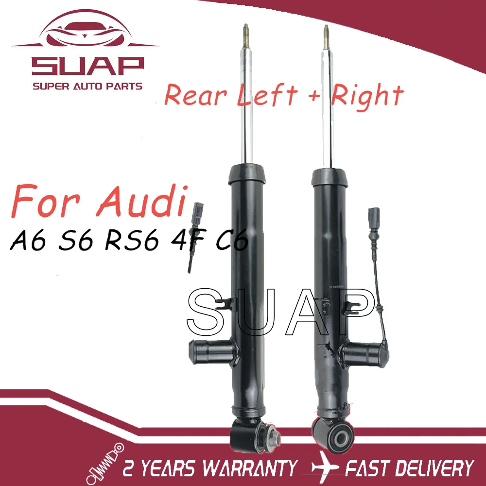 

2PCS Rear Left + Right Air Suspension Shock Absorbers w/ Electric Sensor For Audi A6 S6 4F C6 2004-2011 4F0616031N 4F0616032N