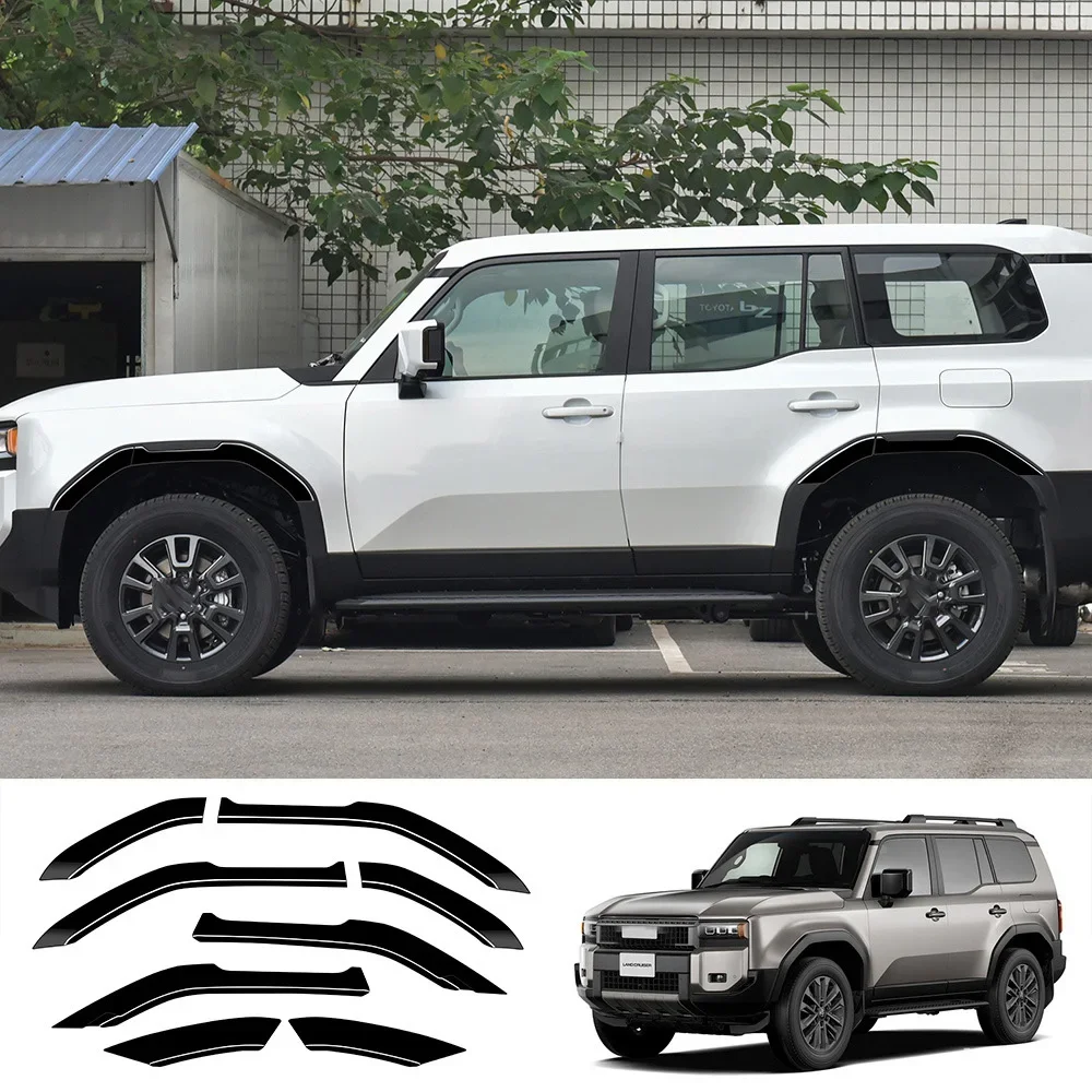 

Для Toyota Land Cruiser 250 Prado LC250 2024 2025 ABS автомобильное крыло, раструбная полоса, защита для бровей, накладка на колесо, стиль
