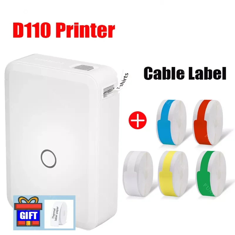 

Niimbot D110 Label Printer Cable Label Maker Wireless Printer Tape Included Multiple Templates Available for Phone Office Home