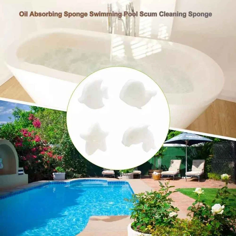 

20Pcs Filter Sponge Flower Shape Accessory Oil Absorb Sponge Cartoon Scum Floating Hot Tub Home Spa Swimming Pool Filters
