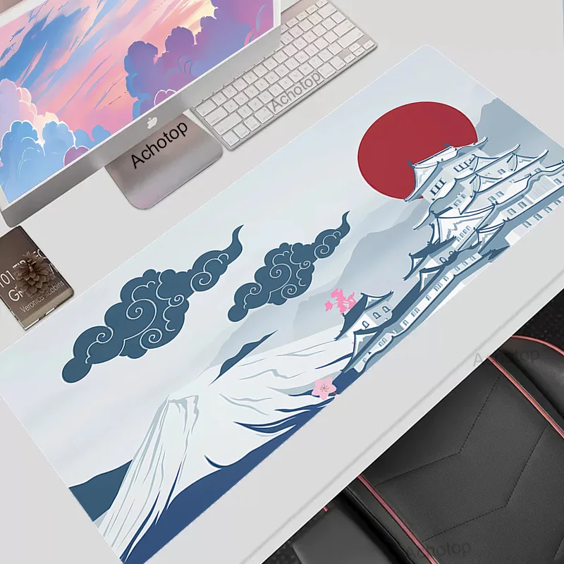 

Коврик для мыши в китайском стиле, игровой коврик для мыши, клавиатуры, аксессуары для клавиатуры, коврик для мыши в стиле голубого облака XXL 100x50, Настольный коврик