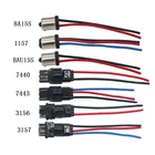 1 шт. 1156 1157 BAU15S 7440 7443 3156 3157 разъем Штекерный адаптер для Светодиодный льной светодиодной подсветки сделай сам жгут проводов