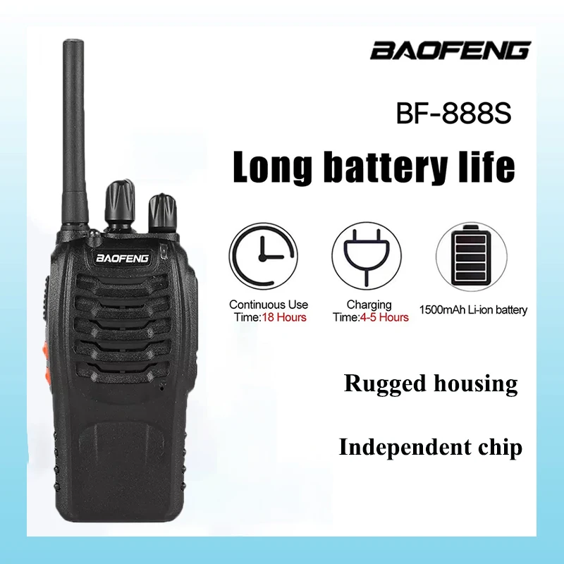 

Baofeng Walkie Talkie BF-888S 5W UHF 400-470MHz Two Way Radio Long Range HAM Transceiver Interphone Intercom for camping