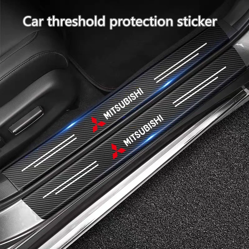 

60X7CM Carbon Fiber Car Door Threshold Protective Sticker for Mitsubishi Asx Lancer Pajero asx Outlander L200 Attrage