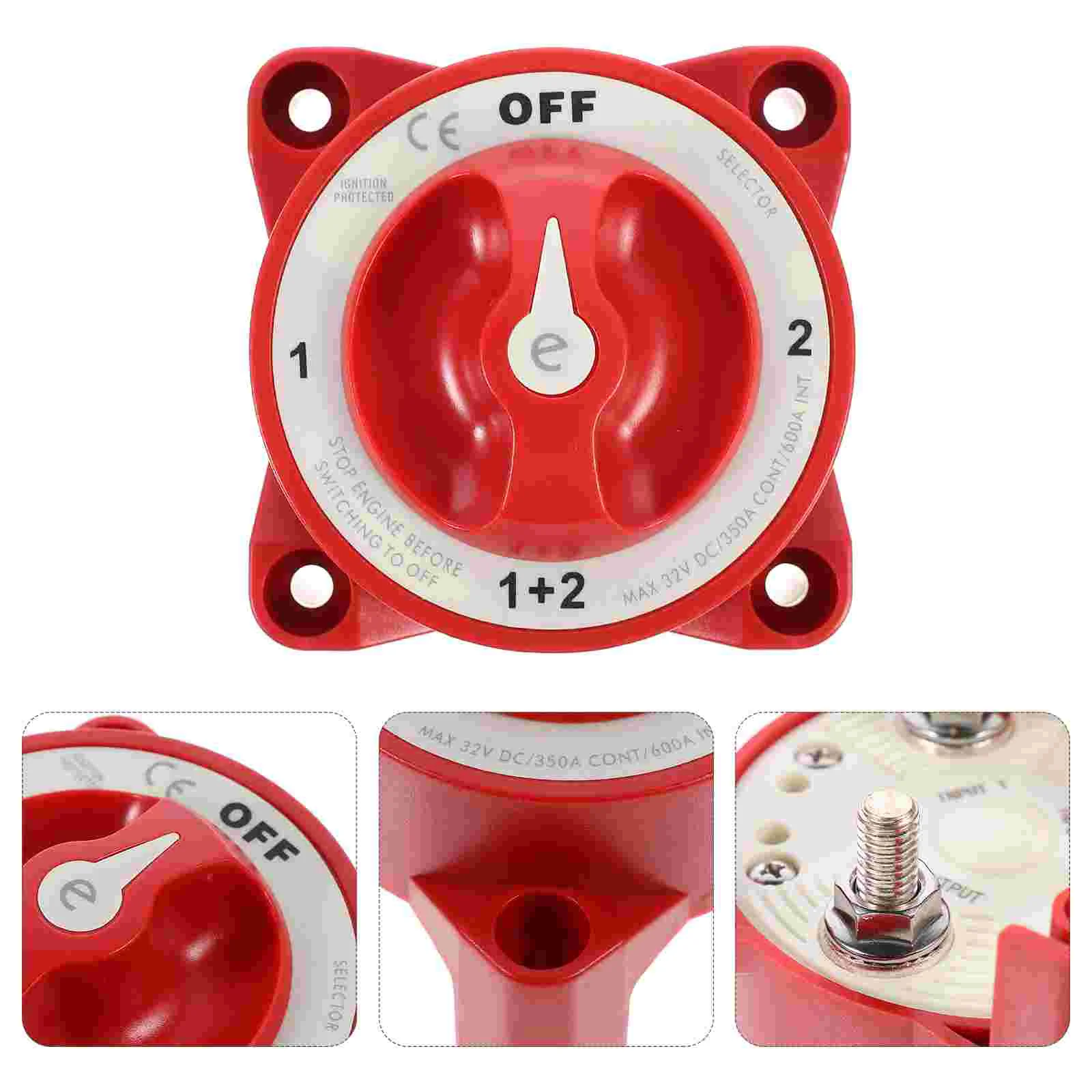

1Pc Premium 600A Switch Practical Disconnect Cut Off Power Switch (Red)