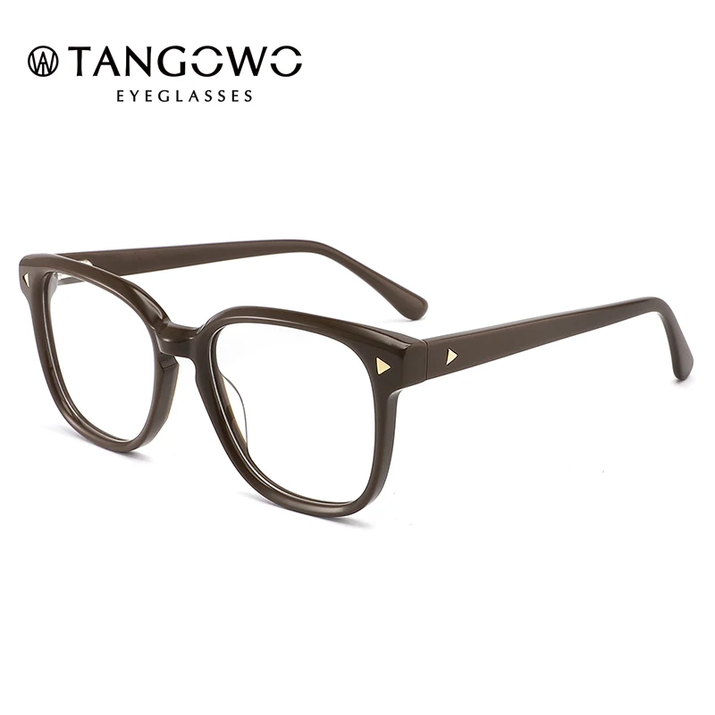 

TANGOWO Acetate Square Eyeglasses Frame for Women Men Optical Prescription Glasses Frame Retro Italy Tortoise Eyewear FG1405