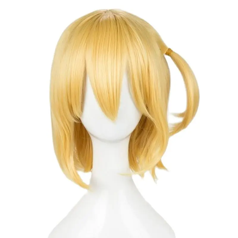 

Wig Anime Cosplay Short Blonde Straight Hair Anime Braid Wig Halloween High Temperature Heat Resistant Synthetic Wig