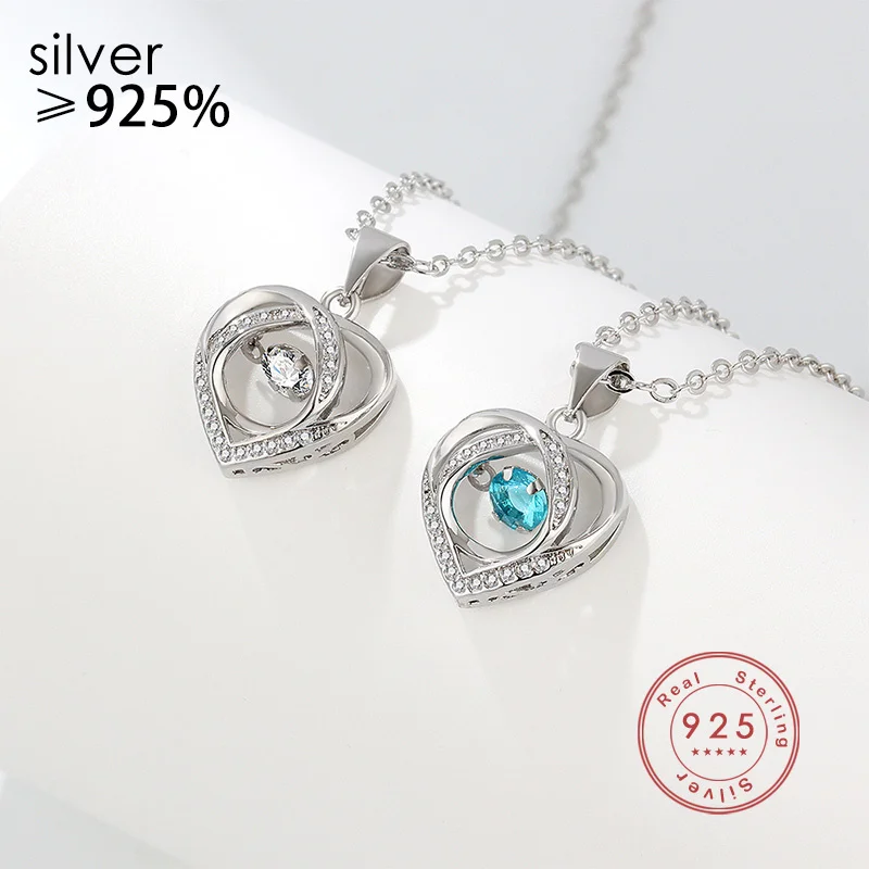 

Silver Color Heart Necklace For Woman Simple Fashion Shiny Zircon Jewelry Wedding Accessories Lover Gift