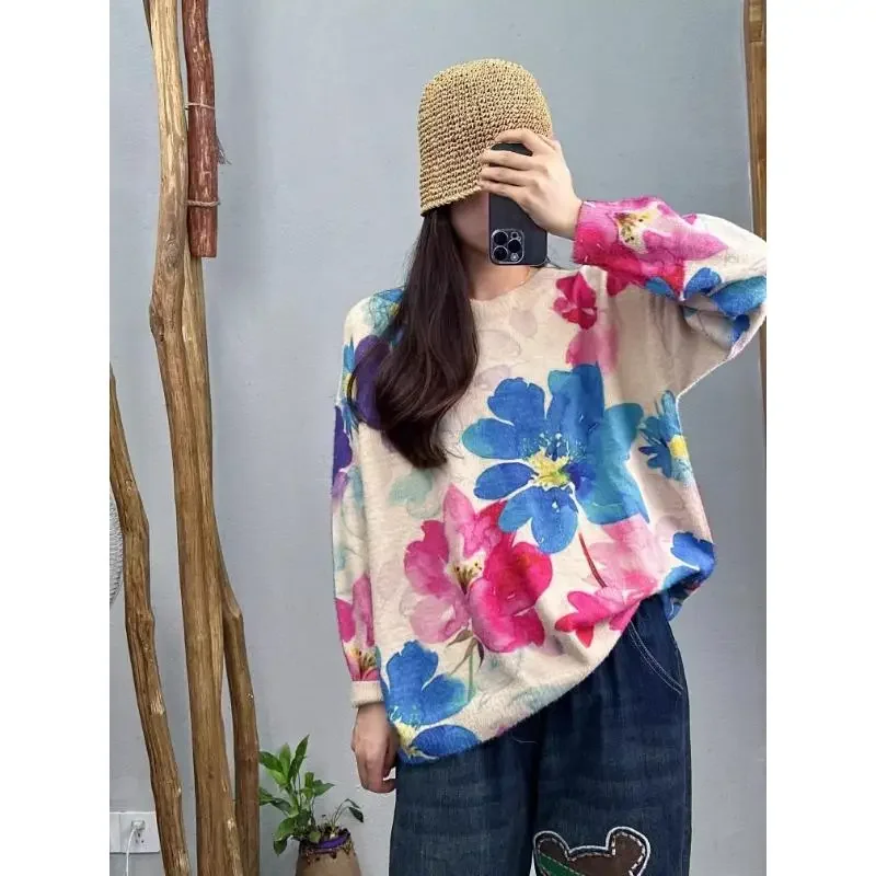 DIMANAF новые осенние свитера больших размеров пуловеры большого размера с круглым