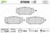 

670309 для десяти тормозных колодок SUZUKI SWIFT III 06