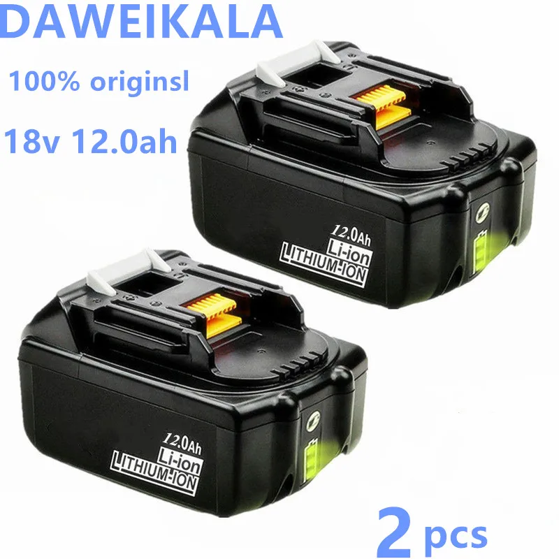 

2pcs Original For Makita 18V 12000mAh Rechargeable Power Tools Battery with LED Li-ion Replacement LXT BL1860B BL1860 BL1850