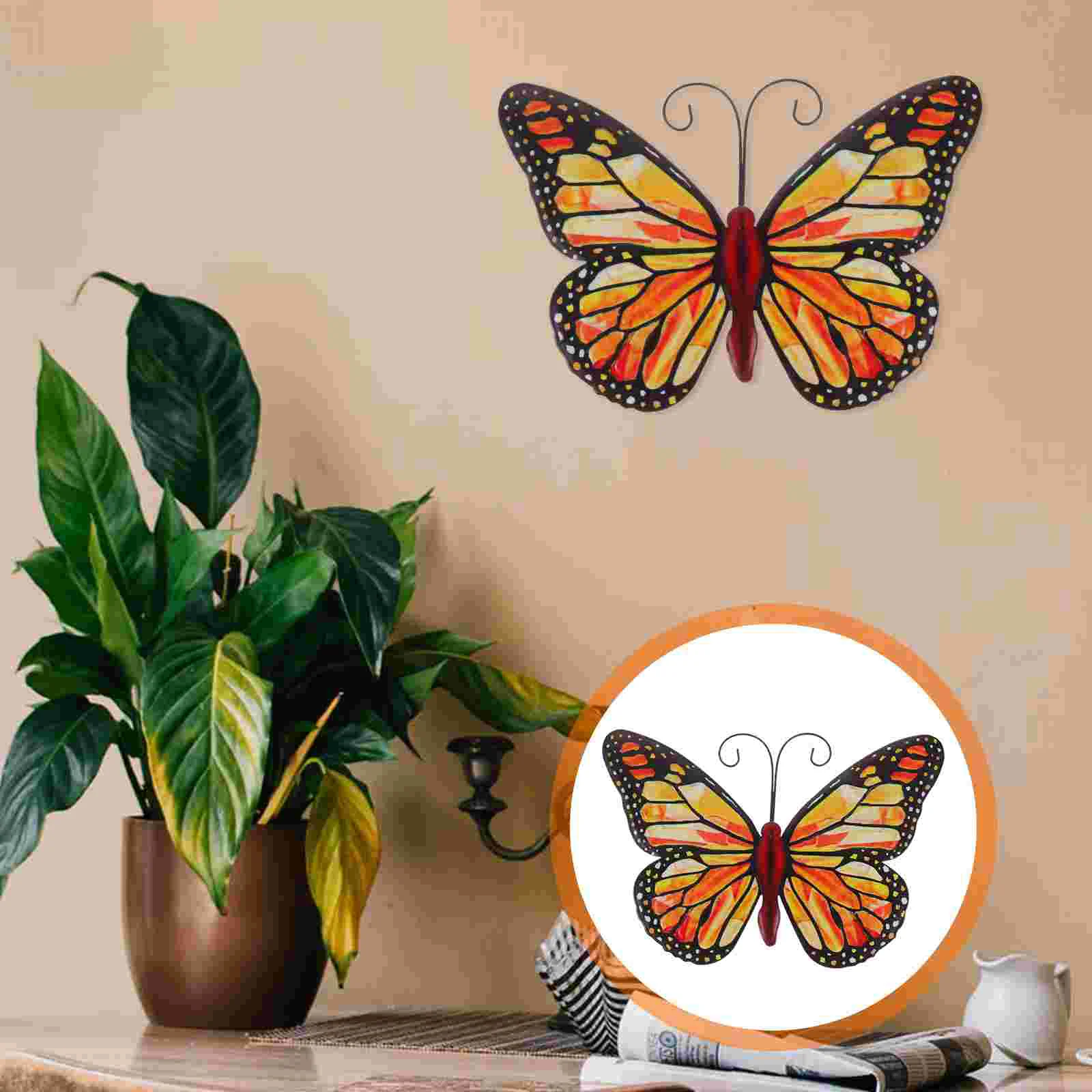 

Indoors Outdoors Wall Hanging Butterfly Decor Metal Butterfly Ornament Garden Pendant