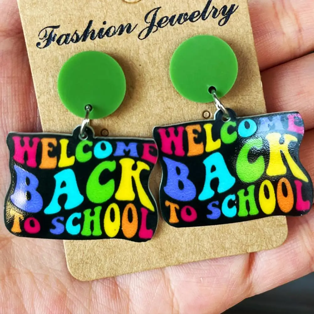 Unique Design Earrings Colorful Back-to-school Earrings Welc