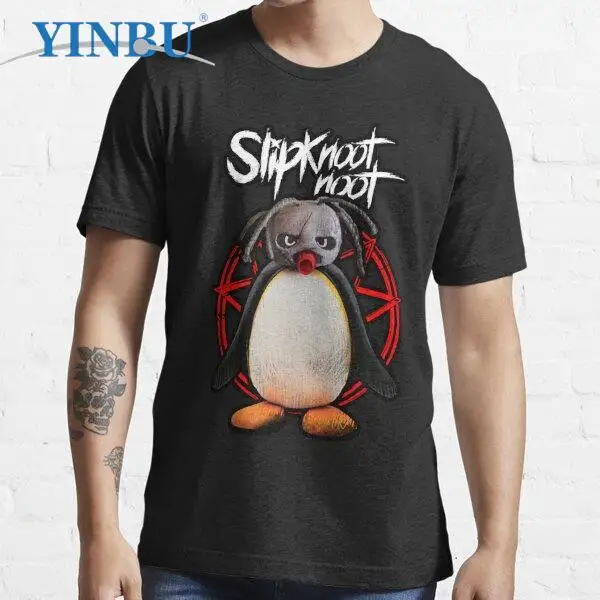 

Slipknoot noot - pingu meme Men's short sleeve t-shirt 2023 new in YINBU Brand Graphic Tee