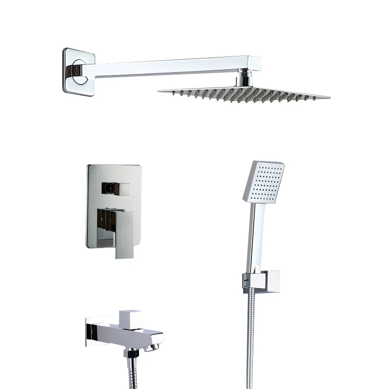 

YUSON YS32161 All Chromed Single Function Concealed Faucet Brass Cartridge with 304 Shower Head Shower Kit