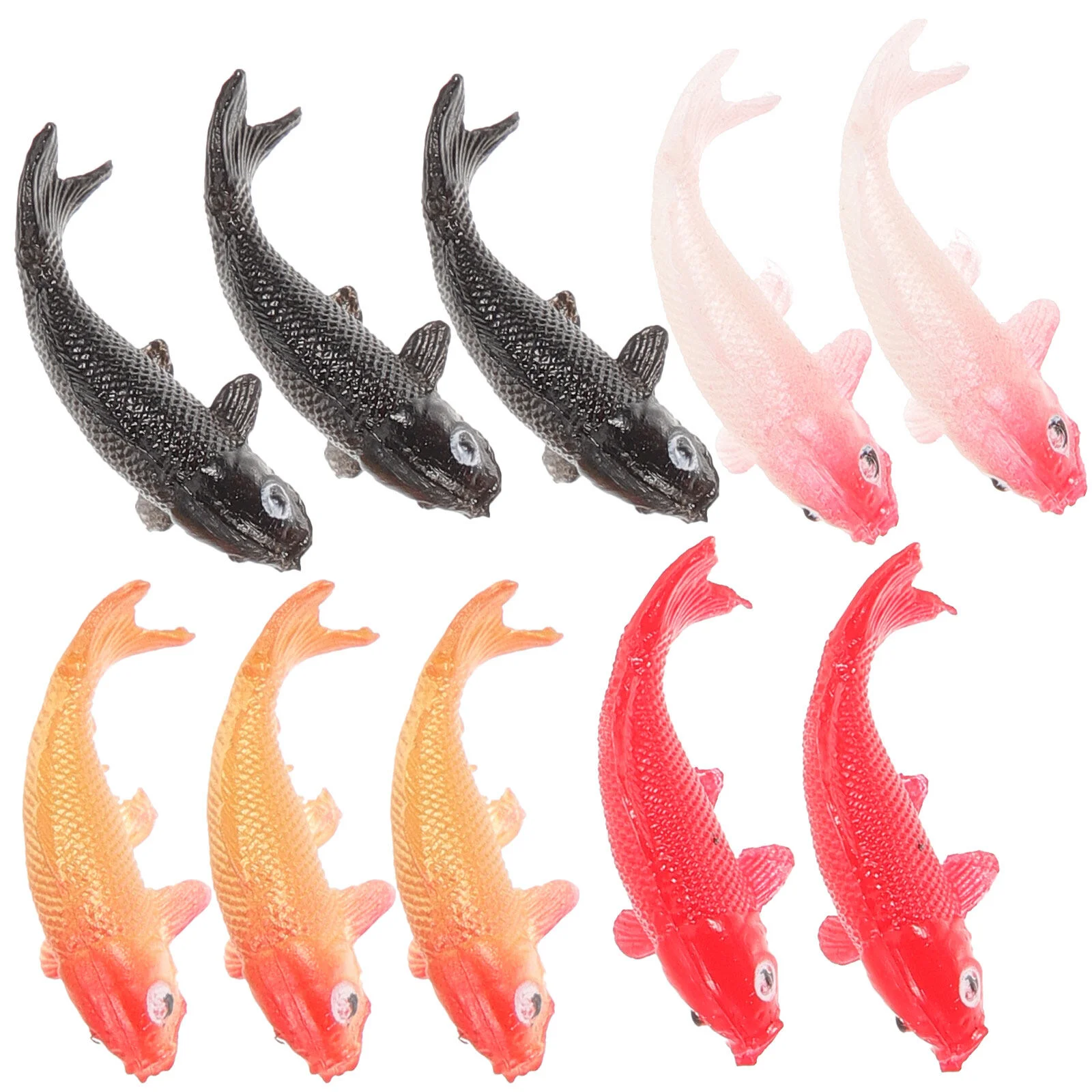 

10 Pcs Japan Glass Fish Tank Miniature Decor Simulated Carp Kids Pretend Toy Ornaments Plastic