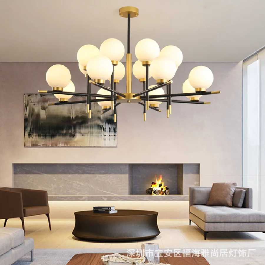 

Modern LED chandeliers lighting Iron suspended lamps luxury deco fixtures living room glass luminaires bedroom hanging lights