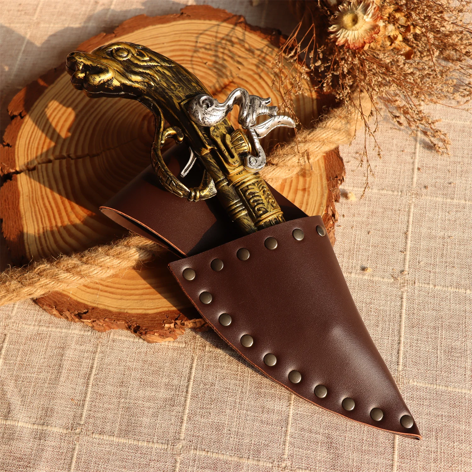 Полномолодший средневековый ремень из искусственной кожи Viking Kinjal с подвеской