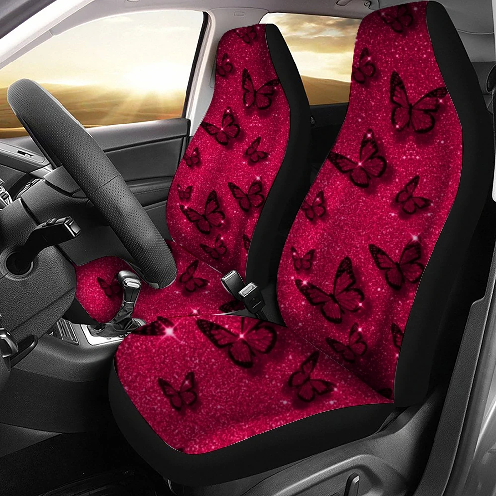 

Butterfly Bling Pattern Car Seat Cover Fits Most Car Interior Accessories Set of 2 Universal Front Seat Cover