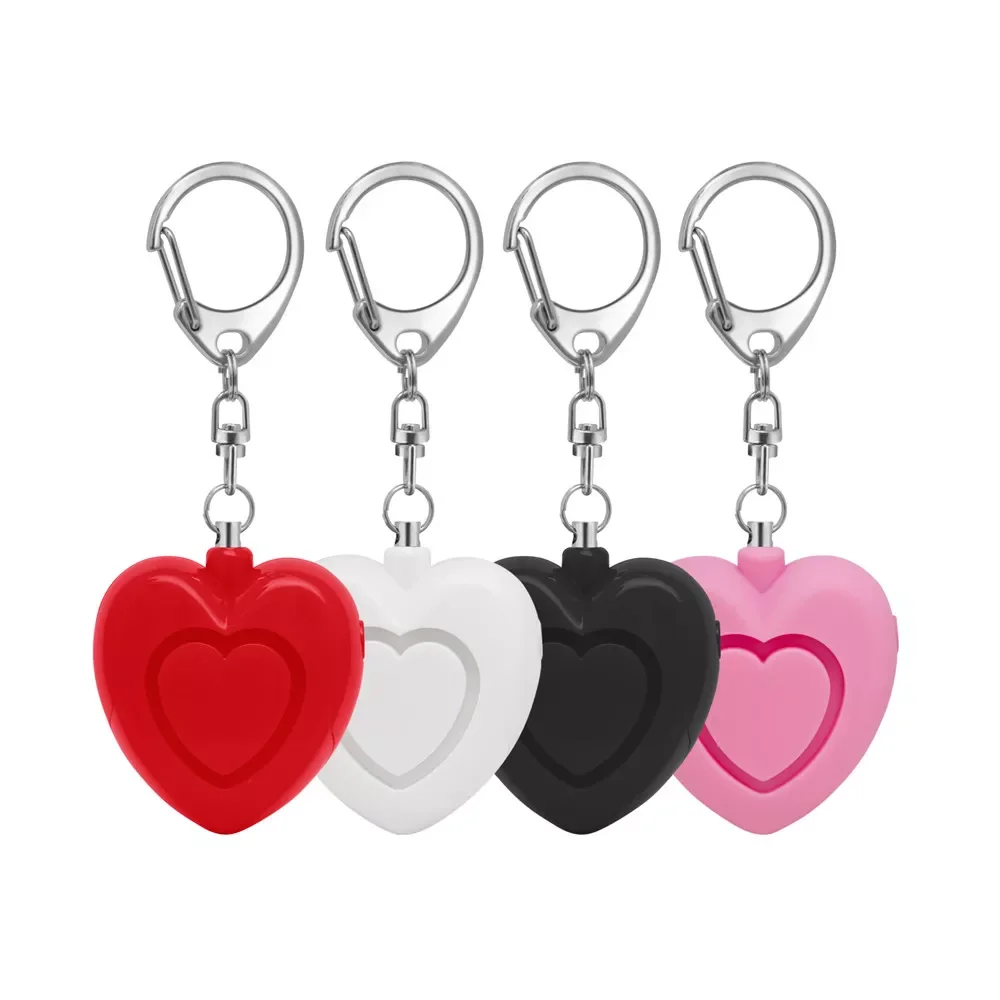 

1pc 130db Self Defense Alarm Super Loud Alarm Keychain Personal Safety Heart-shaped Alarm With LED Light For Women Child Elder