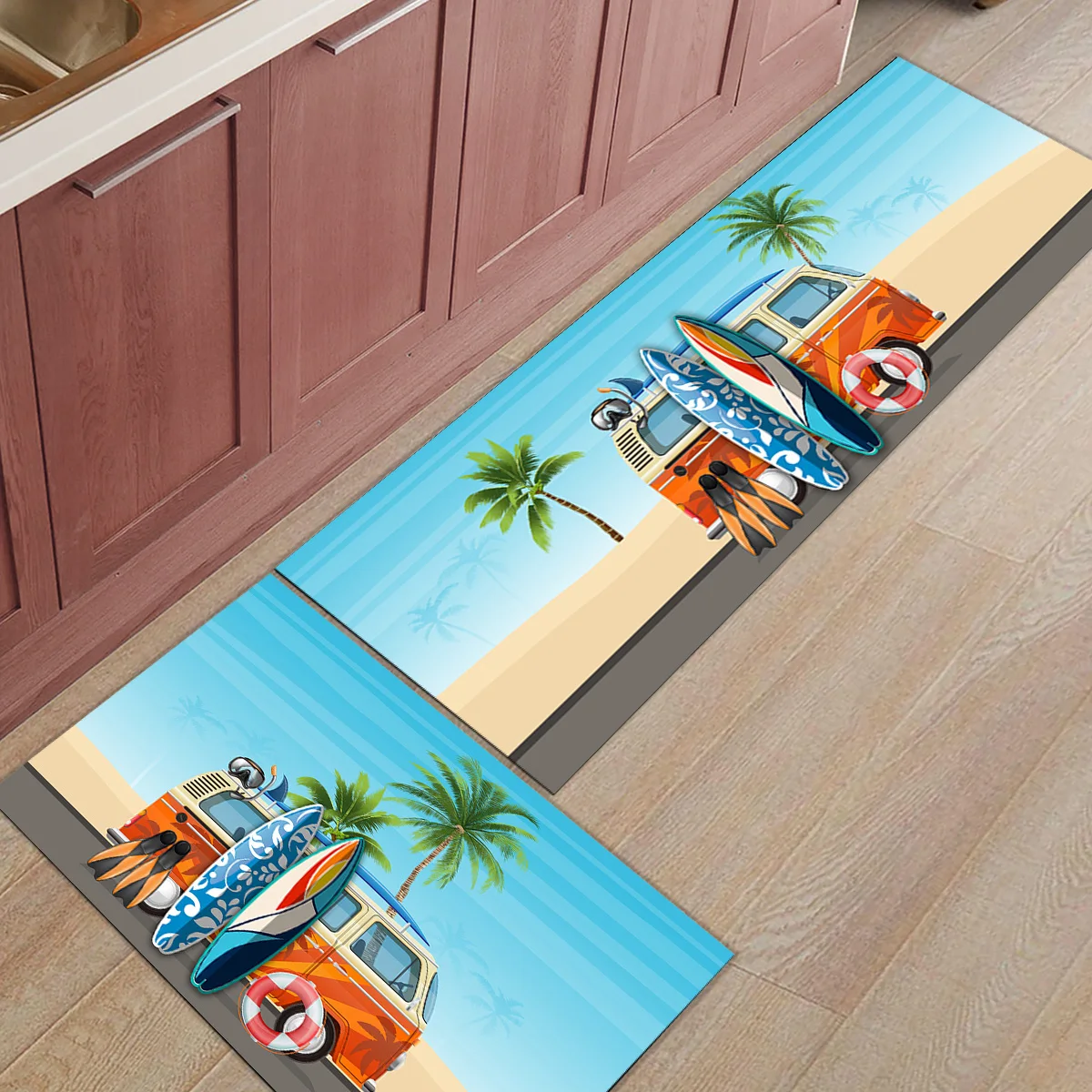 

2 шт./комплект, кухонный коврик с принтом для серфинга и дайвинга