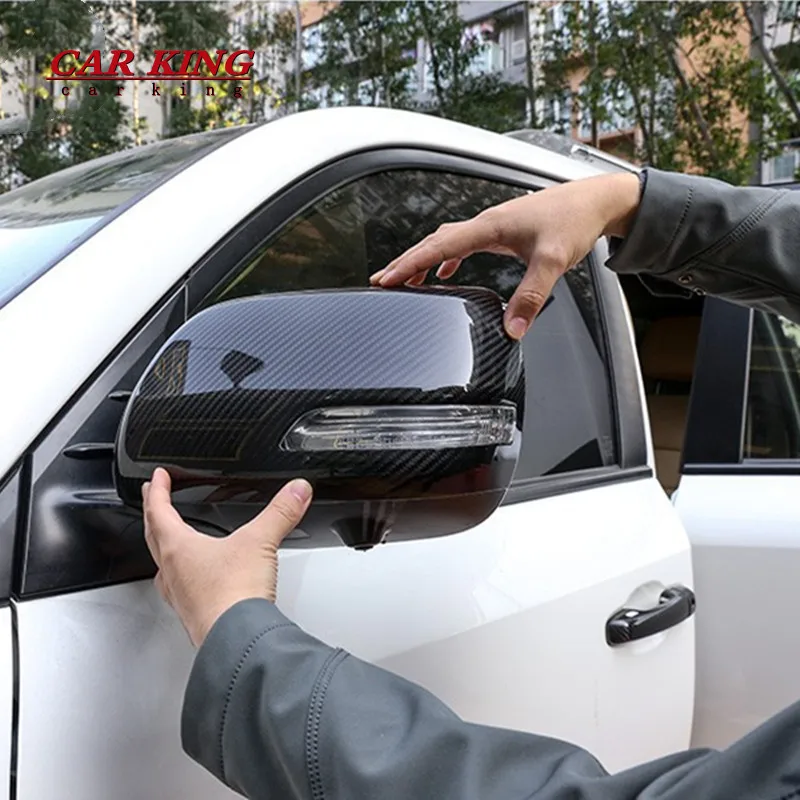 

Car Auto Side Rear View Mirror Cover Trim Caps For Toyota Land Cruiser Prado 150 FJ150 2018 2019 2020 Carbon fiber Accessories