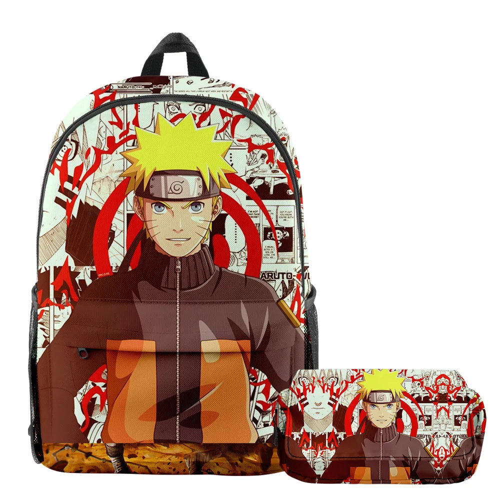

Bandai Upgrade Printed Naruto School Bag Set Backpack and Double Pencil Bag Two-Piece Backpack Children's Toys Gifts