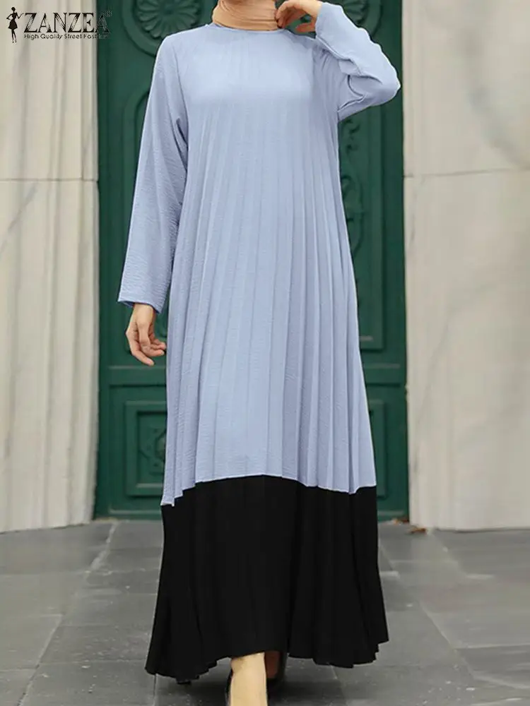 

Платье ZANZEA женское длинное в мусульманском стиле, модная абайя в стиле пэчворк, сарафан в турецком стиле, модель 2023 на весну