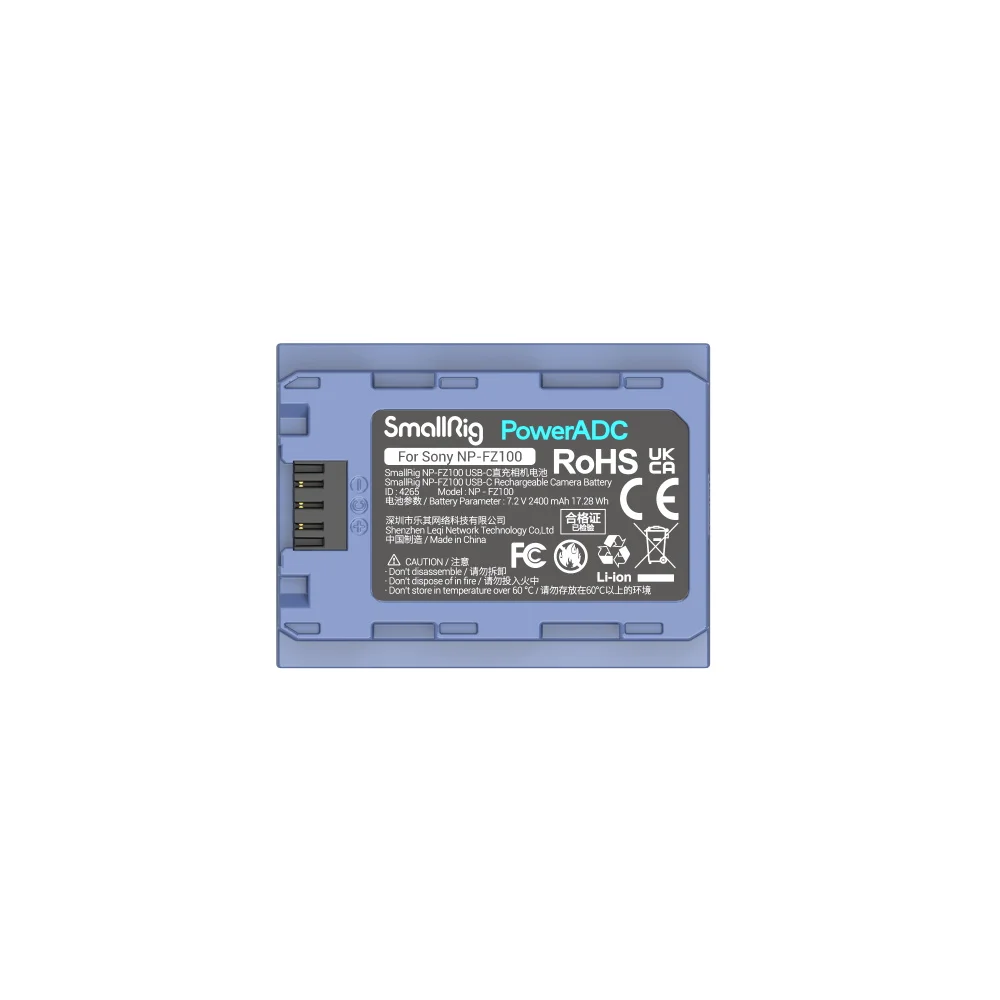 SmallRig 4264/4266/4267/4330/4331/4333 LP-E6NH NP-FZ100/W235/F970/FW50/F550 EN-EL15C/EL25 Перезаряжаемая батарея USB-C