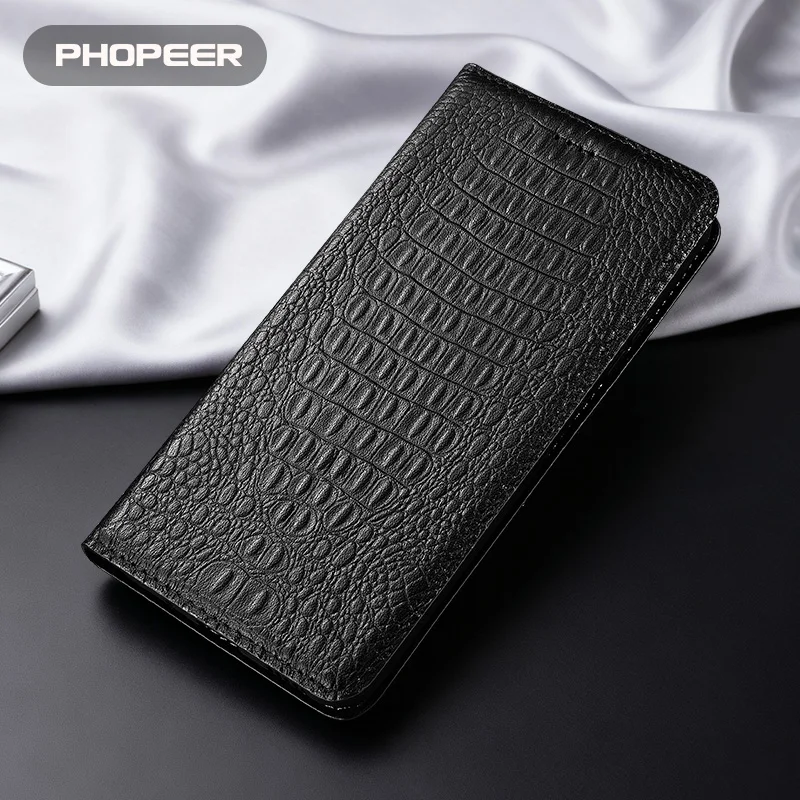 Фото Роскошный чехол из натуральной кожи для Infinix Hot 60 60i 50 40 30 20 12 4G 5G S iPlay NFC Pro Plus, чехол с рисунком крокодила на спине №4