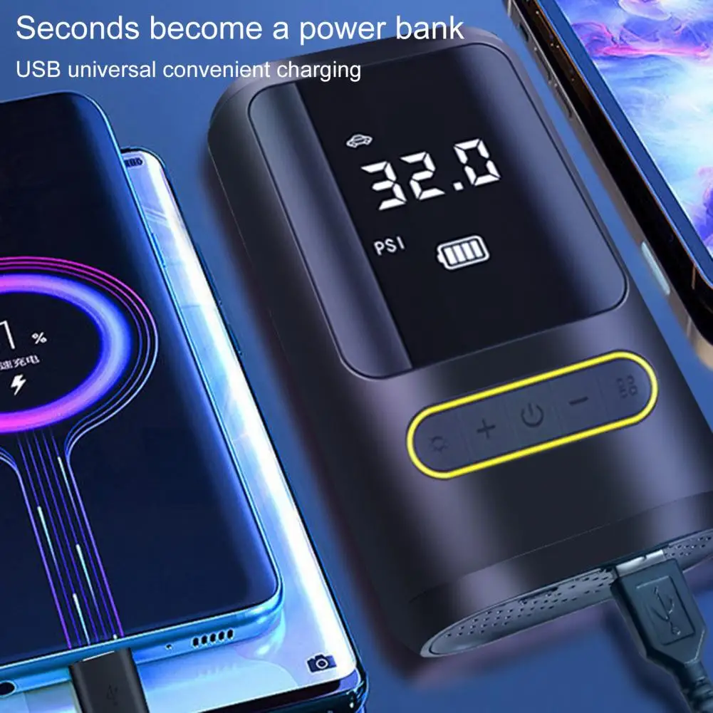 Mini Portable Automatic Charging Gas Pipeline 2000mah Quick Inflation 80w Car Air Pump With Light Car Supply
