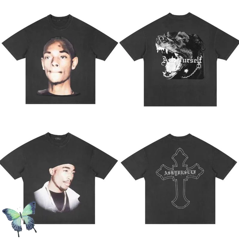 

2022 Стильная летняя Высококачественная футболка оверсайз ASK Top для мужчин и женщин, футболка с принтом собаки Аватара Askyurself