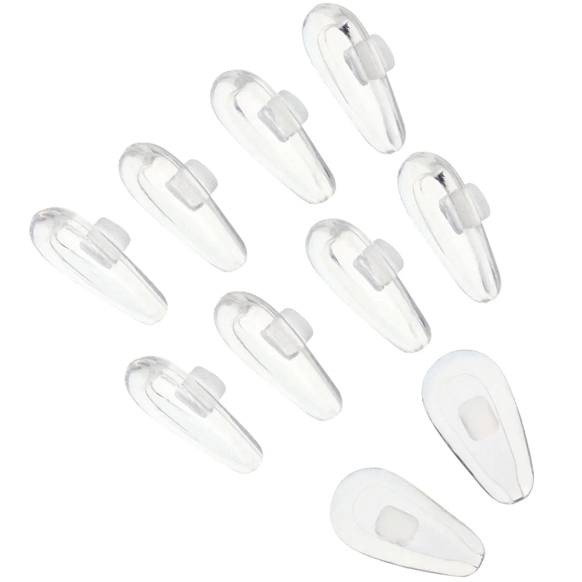 

10 Pairs Silicone Eyeglass Nose Pads Oval Glasses Bazoo Holds Nose Pad