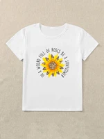 sunflower t shirts oversize t shirt white crop top women tops and blouses short woman clothes hasbulla spirited away encanto yk2