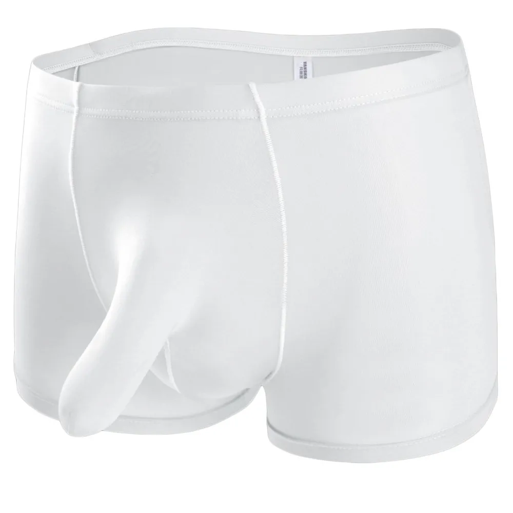 

Men Fashion Breathable Solid Comfortable Shorts Ice Silk Low-Rise Boxer Briefs Elephant Nose Briefs Skin-friendly Underwear