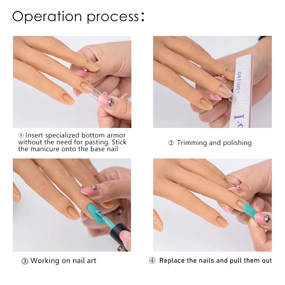 Силиконовый манекен для тренировки ногтей профессиональный нейл-арта красоты