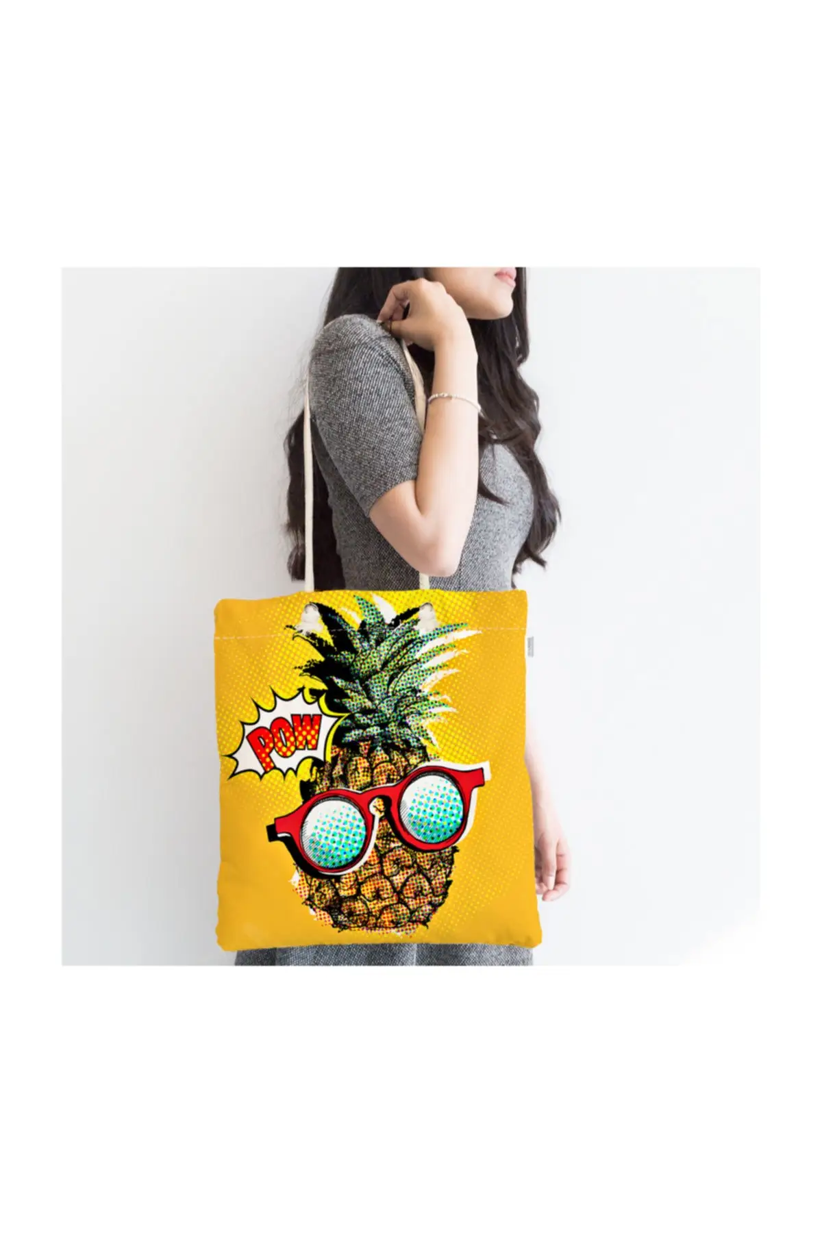 

Женская пляжная сумка-тоут на молнии с ананасами в стиле поп-арт