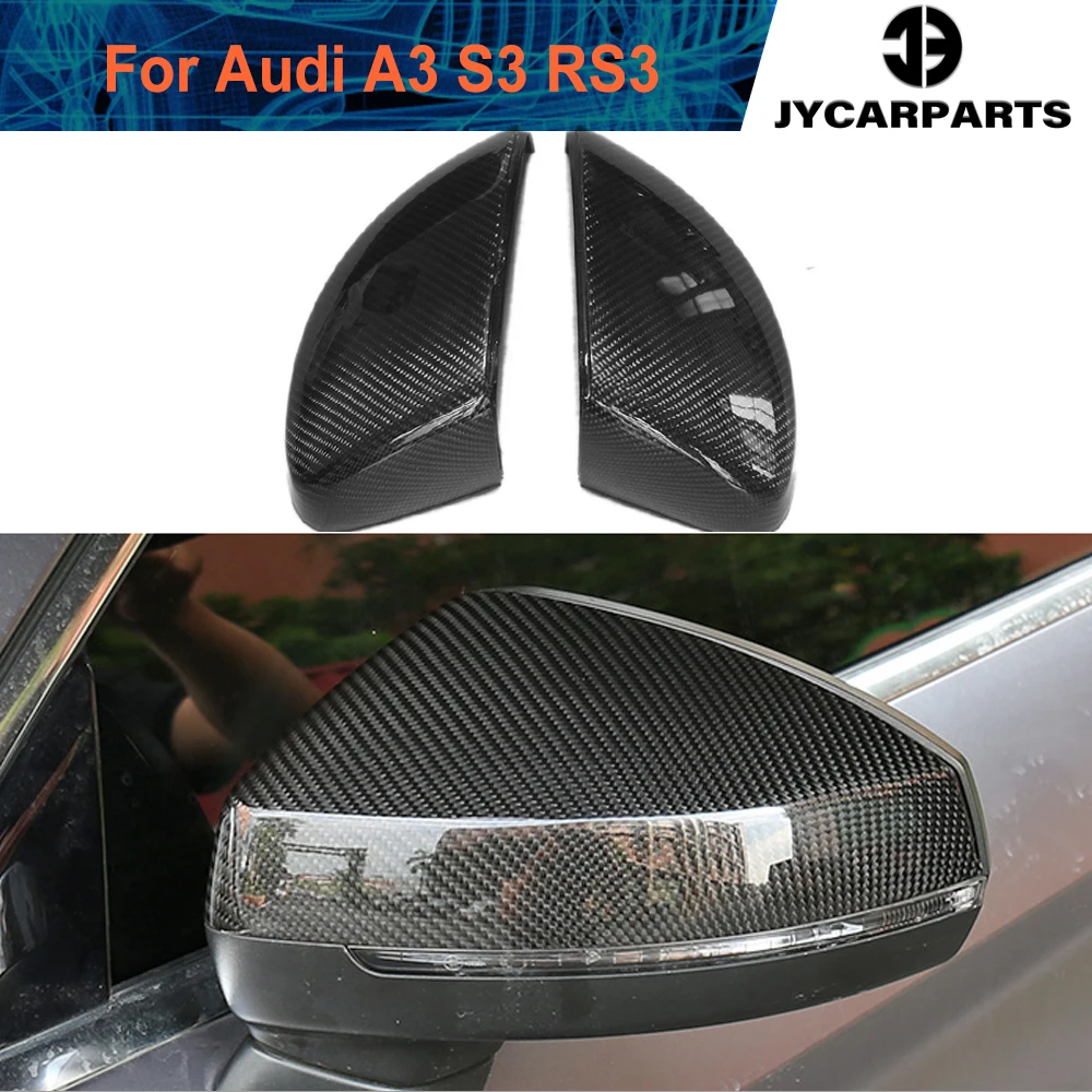 

Car-Styling Carbon Fiber Replacement Side Review Mirror Caps Covers for Audi A3 S3 RS3 8V 2013 - 2016