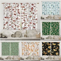 country breeze small broken flowers 3d digital printing curtain kitchen short window curtains 2 panels