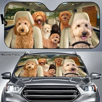 goldendoodle car sun shade goldendoodle windshield dogs family sunshade dogs car accessories car decoration gift for dad m
