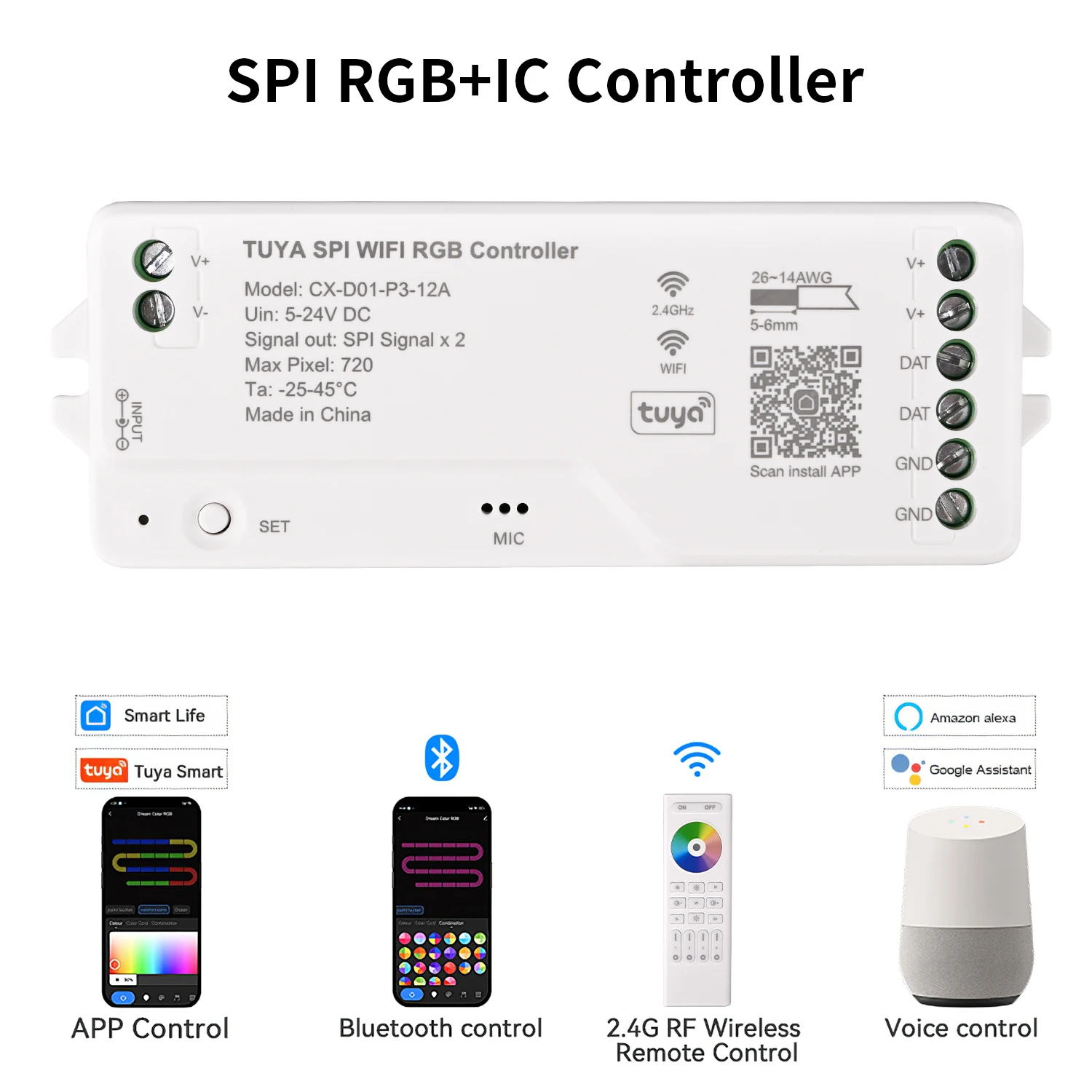 

Tuya Wi-Fi RGB контроллер для светодиодной ленты