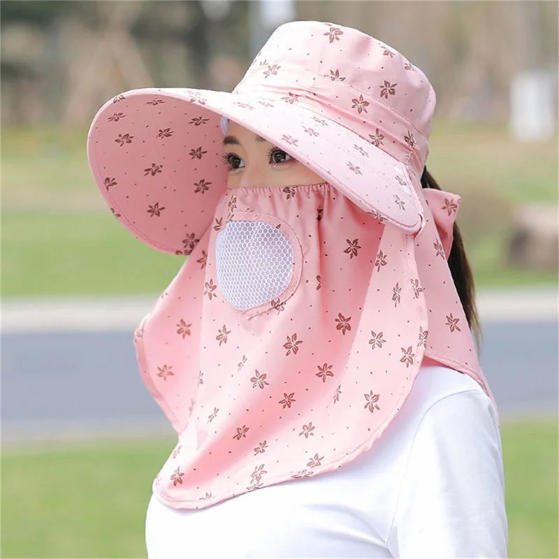 

Sun Hat Female Summer Hat Cover Face Breathable Sun Hat All Match Summer Hat With Big Rim Anti-ultraviolet Cycling Sunhat